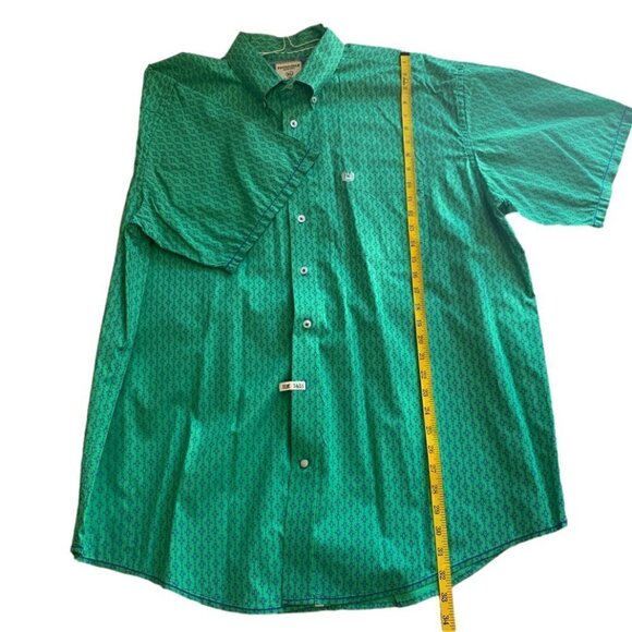 🐴 Rough Stock By Panhandle Men's Green & Blue SS Button Down Western Shirt - Picture 5 of 7